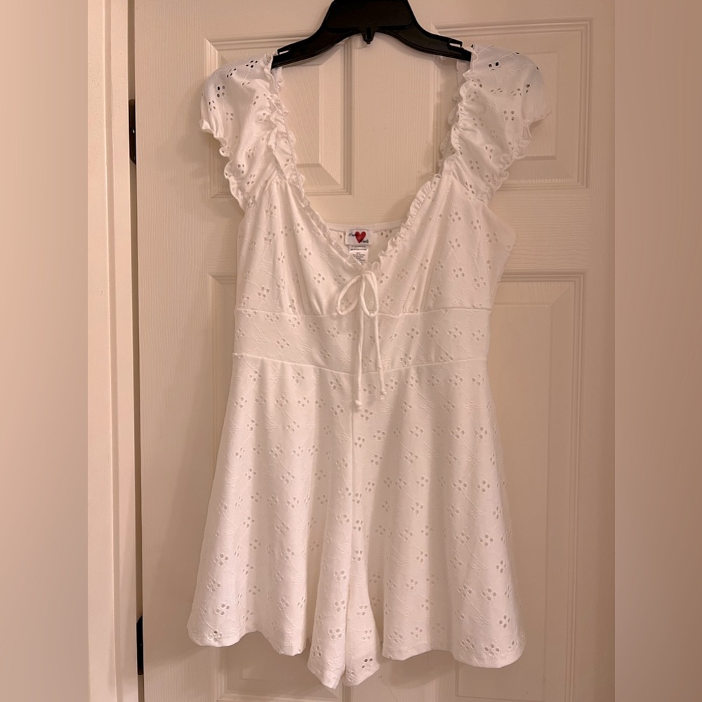 Eyelet white romper